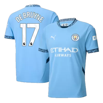 Calidad Premium Camiseta DE BRUYNE #17 Manchester City 2024/25 Primera Equipación Local Hombre - Versión Hincha - camisetasfutbol