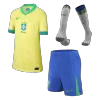 Miniconjunto Completo Brazil Copa América 2024 Primera Equipación Local Niño (Camiseta + Pantalón Corto + Calcetines) - camisetasfutbol