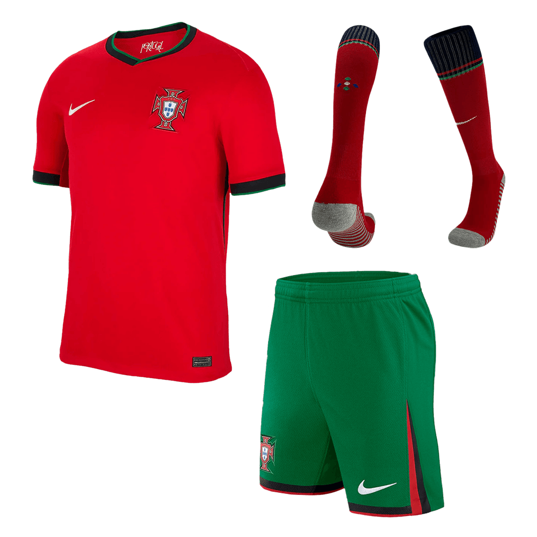 Calidad Premium Conjunto Completo Portugal Euro Primera Equipación Local Hombre (Camiseta + Pantalón Corto + Calcetines) - camisetasfutbol