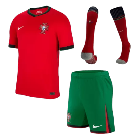 Calidad Premium Conjunto Completo Portugal Euro 2024 Primera Equipación Local Hombre (Camiseta + Pantalón Corto + Calcetines) - camisetasfutbol