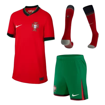 Miniconjunto Completo Portugal Euro 2024 Primera Equipación Local Niño (Camiseta + Pantalón Corto + Calcetines) - camisetasfutbol