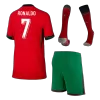 Miniconjunto Completo RONALDO #7 Portugal Euro 2024 Primera Equipación Local Niño (Camiseta + Pantalón Corto + Calcetines) - camisetasfutbol