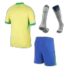 Calidad Premium Conjunto Completo Brazil 2024 Primera Equipación Local Hombre (Camiseta + Pantalón Corto + Calcetines) - camisetasfutbol