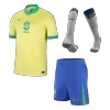 Calidad Premium Conjunto Completo Brazil 2024 Primera Equipación Local Hombre (Camiseta + Pantalón Corto + Calcetines) - camisetasfutbol