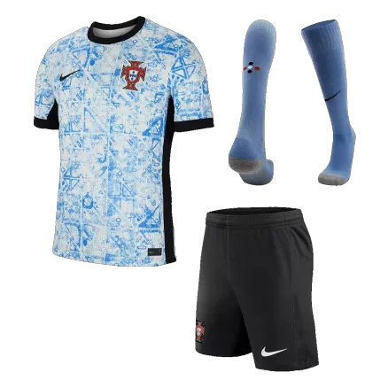 Conjunto Completo Portugal Euro 2024 Segunda Equipación Visitante Hombre (Camiseta + Pantalón Corto + Calcetines) - camisetasfutbol