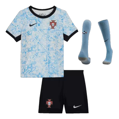 Miniconjunto Completo Portugal Euro 2024 Segunda Equipación Visitante Niño (Camiseta + Pantalón Corto + Calcetines) - camisetasfutbol