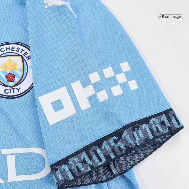 Conjunto Manchester City 
2024/25 Primera Equipación Local Hombre (Camiseta + Pantalón Corto) - camisetasfutbol