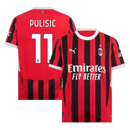 Camiseta PULISIC #11 AC Milan 2024/25 Primera Equipación Local Hombre - Versión Hincha - camisetasfutbol