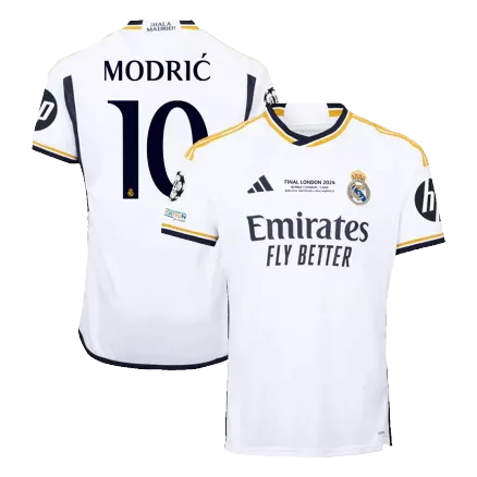 UCL FINAL Calidad Premium UCL Camiseta MODRIĆ #10 Real Madrid 2023/24 Primera Equipación Local Hombre - Versión Hincha - camisetasfutbol