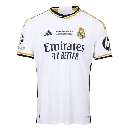 UCL FINAL Camiseta Auténtica Real Madrid 2023/24 Primera Equipación Local Hombre - Versión Jugador - camisetasfutbol