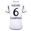 Camiseta Auténtica NACHO #6 CHAMPIONS Real Madrid 2023/24 Primera Equipación Local Hombre - Versión Jugador - camisetasfutbol