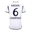 Camiseta Auténtica KROOS #6 CHAMPIONS Real Madrid 2023/24 Primera Equipación Local Hombre - Versión Jugador - camisetasfutbol