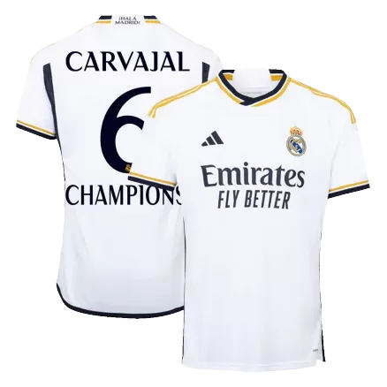 Calidad Premium Camiseta CARVAJAL #6 CHAMPIONS Real Madrid 2023/24 Primera Equipación Local Hombre Talla Grande (4XL-5XL) - Versión Hincha - camisetasfutbol