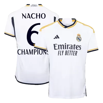 Calidad Premium Camiseta NACHO #6 CHAMPIONS Real Madrid 2023/24 Primera Equipación Local Hombre - Versión Hincha - camisetasfutbol