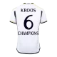 Calidad Premium Camiseta KROOS #6 CHAMPIONS Real Madrid 2023/24 Primera Equipación Local Hombre Talla Grande (4XL-5XL) - Versión Hincha - camisetasfutbol