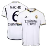 Camiseta Auténtica NACHO #6 CHAMPIONS Real Madrid 2023/24 Primera Equipación Local Hombre - Versión Jugador - camisetasfutbol