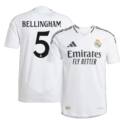 Calidad Premium Camiseta Auténtica BELLINGHAM #5 Real Madrid 2024/25 Primera Equipación Local Hombre - Versión Jugador - camisetasfutbol