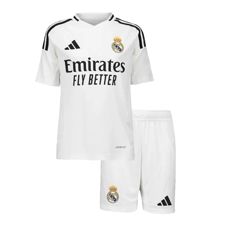 Miniconjunto MBAPPÉ #9 Real Madrid 2024/25 Primera Equipación Local Niño (Camiseta + Pantalón Corto) - camisetasfutbol