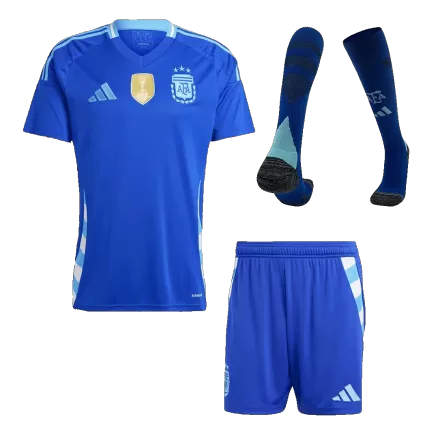 Conjunto Completo Argentina Copa América 2024 Segunda Equipación Visitante Hombre (Camiseta + Pantalón Corto + Calcetines) - camisetasfutbol
