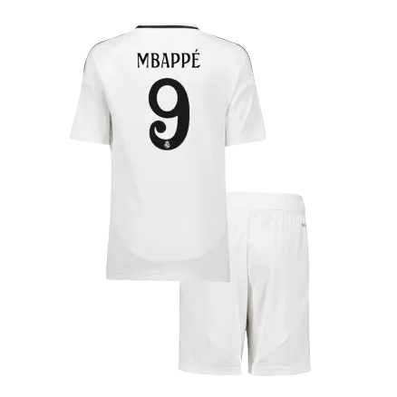 Miniconjunto MBAPPÉ #9 Real Madrid 2024/25 Primera Equipación Local Niño (Camiseta + Pantalón Corto) - camisetasfutbol