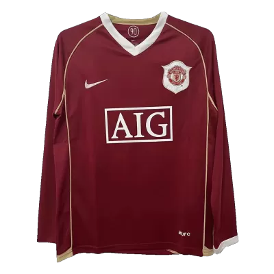 Camiseta Retro 2006/07 Manchester United Primera Equipación Manga Larga Local Hombre - Versión Hincha - camisetasfutbol