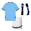 Miniconjunto Completo Manchester City 2024/25 Primera Equipación Local Niño (Camiseta + Pantalón Corto + Calcetines) - camisetasfutbol