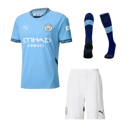 Conjunto Completo Manchester City 2024/25 Primera Equipación Local Hombre (Camiseta + Pantalón Corto + Calcetines) - camisetasfutbol