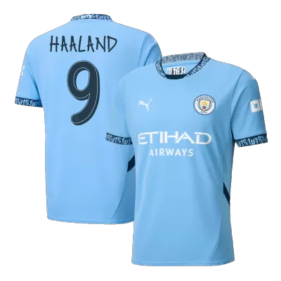 Calidad Premium UCL Camiseta HAALAND #9 Manchester City 2024/25 Primera Equipación Local Hombre - Versión Hincha - camisetasfutbol