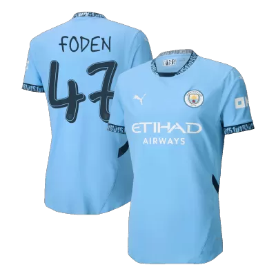 UCL Camiseta Auténtica FODEN #47 Manchester City 2024/25 Primera Equipación Local Hombre - Versión Jugador - camisetasfutbol