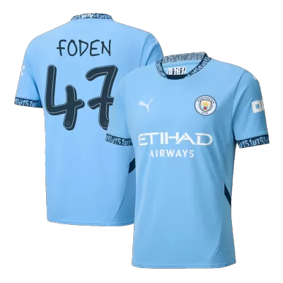 Calidad Premium UCL Camiseta FODEN #47 Manchester City 2024/25 Primera Equipación Local Hombre - Versión Hincha - camisetasfutbol