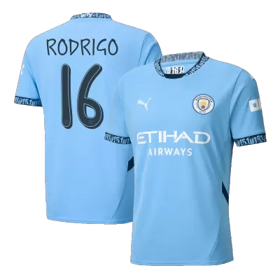 Calidad Premium UCL Camiseta RODRIGO #16 Manchester City 2024/25 Primera Equipación Local Hombre - Versión Hincha - camisetasfutbol
