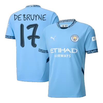 Calidad Premium UCL Camiseta DE BRUYNE #17 Manchester City 2024/25 Primera Equipación Local Hombre - Versión Hincha - camisetasfutbol