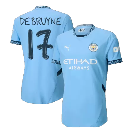 UCL Camiseta Auténtica DE BRUYNE #17 Manchester City 2024/25 Primera Equipación Local Hombre - Versión Jugador - camisetasfutbol