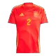 Camiseta CARVAJAL #2 España Euro 2024 Primera Equipación Local Hombre - Versión Hincha - camisetasfutbol