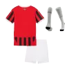 Miniconjunto Completo AC Milan 2024/25 Primera Equipación Local Niño (Camiseta + Pantalón Corto + Calcetines) - camisetasfutbol