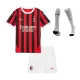 Miniconjunto Completo AC Milan 2024/25 Primera Equipación Local Niño (Camiseta + Pantalón Corto + Calcetines) - camisetasfutbol