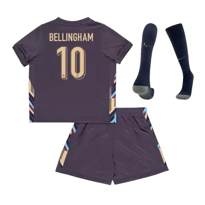 Miniconjunto Completo BELLINGHAM #10 Inglaterra Euro 2024 Segunda Equipación Visitante Niño (Camiseta + Pantalón Corto + Calcetines) - camisetasfutbol