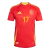 Camiseta Auténtica WILLIAMS JR. #17 España 2024 Primera Equipación Local Hombre - Versión Jugador - camisetasfutbol