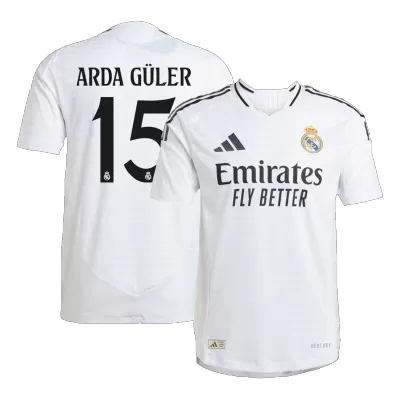 Calidad Premium Camiseta Auténtica ARDA GÜLER #15 Real Madrid 2024/25 Primera Equipación Local Hombre - Versión Jugador - camisetasfutbol