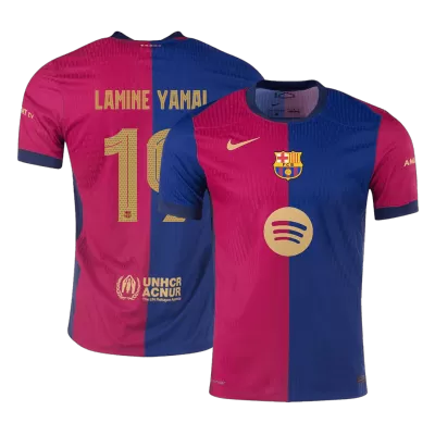 UCL Camiseta Auténtica LAMINE YAMAL #19 Barcelona 2024/25 Primera Equipación Local Hombre (Logotipo de Spotify sin texto )- Versión Jugador - camisetasfutbol