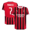 UCL Camiseta Auténtica MORATA #7 AC Milan 2024/25 Primera Equipación Local Hombre - Versión Jugador - camisetasfutbol