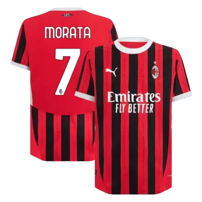 Camiseta Auténtica MORATA #7 AC Milan 2024/25 Primera Equipación Local Hombre - Versión Jugador - camisetasfutbol