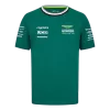 Calidad Premium Camiseta de Aston Martin Aramco Cognizant F1 Racing Team Fernando Alonso#14 Driver T-Shirt 2024  Talla Grande（3XL-5XL）- Green Hombre Rosa - camisetasfutbol