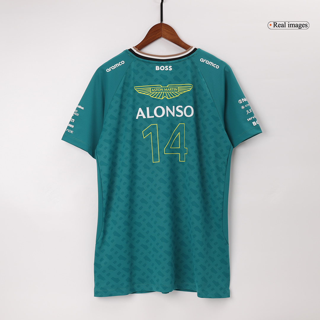 Calidad Premium Camiseta de Aston Martin Aramco Cognizant F1 Racing Team Fernando Alonso Driver T-Shirt Hombre - camisetasfutbol
