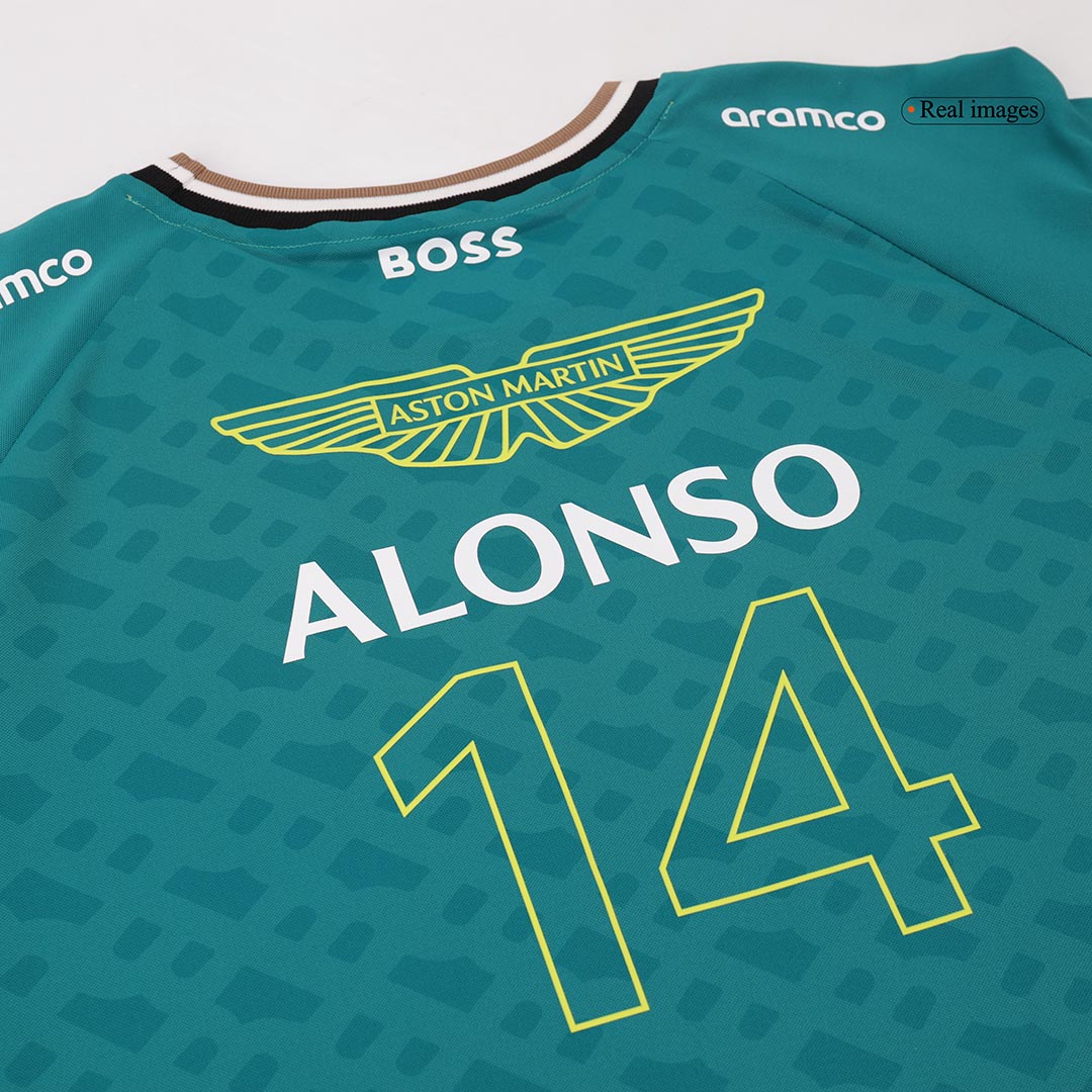 Calidad Premium Camiseta de Aston Martin Aramco Cognizant F1 Racing Team Fernando Alonso Driver T-Shirt Hombre - camisetasfutbol