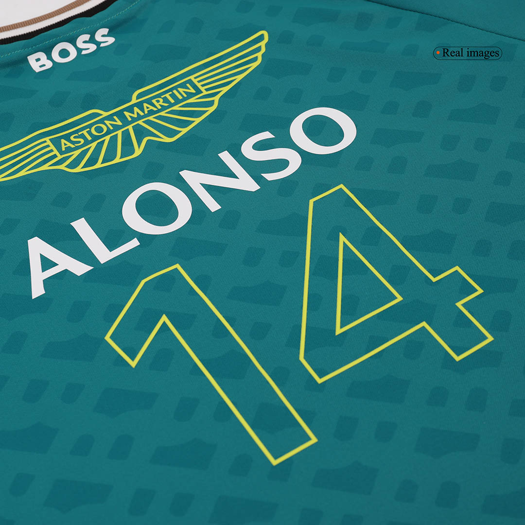 Calidad Premium Camiseta de Aston Martin Aramco Cognizant F1 Racing Team Fernando Alonso Driver T-Shirt Hombre - camisetasfutbol