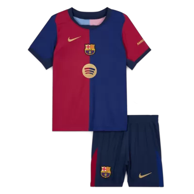 Miniconjunto Barcelona 2024/25 Primera Equipación Local Niño (Camiseta + Pantalón Corto) - camisetasfutbol