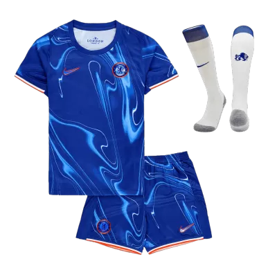 Miniconjunto Completo Chelsea 2024/25 Primera Equipación Local Niño (Camiseta + Pantalón Corto + Calcetines) - camisetasfutbol