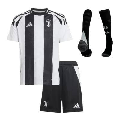 Miniconjunto Completo Juventus 2024/25 Primera Equipación Local Niño (Camiseta + Pantalón Corto + Calcetines) - camisetasfutbol