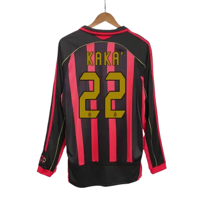 Camiseta Retro 2006/07 KAKA' #22 AC Milan Primera Equipación Manga Larga Local Hombre - Versión Hincha - camisetasfutbol